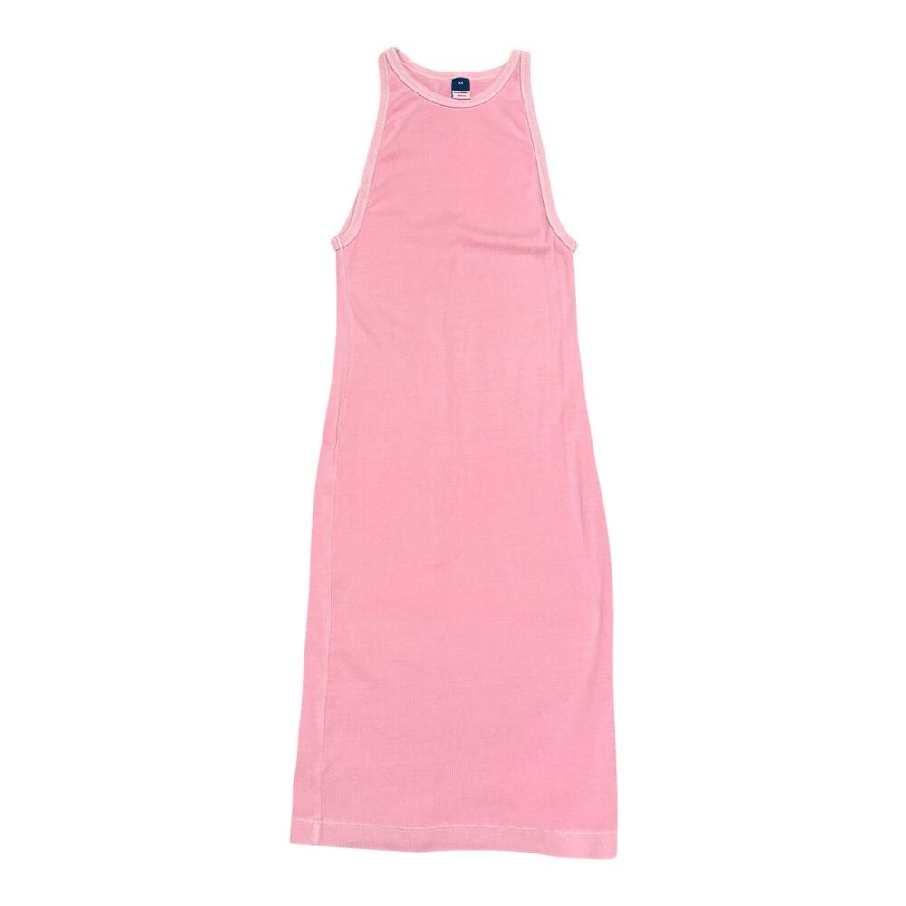 Old Navy Size XS Pastel Pink Sleeveless Rib Knit Bodycon Tank Midi Dress Casual